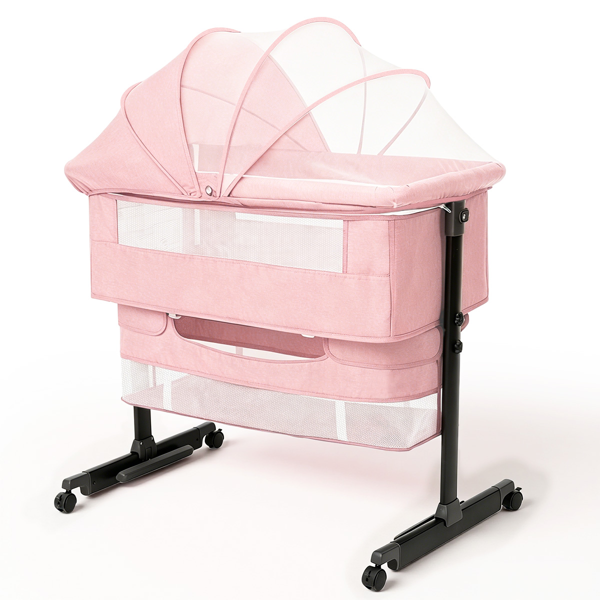Bassinet Bedside Sleeper - Baby Bedside Bassinet, Height‑Adjustable Co‑Sleeper Bedside
