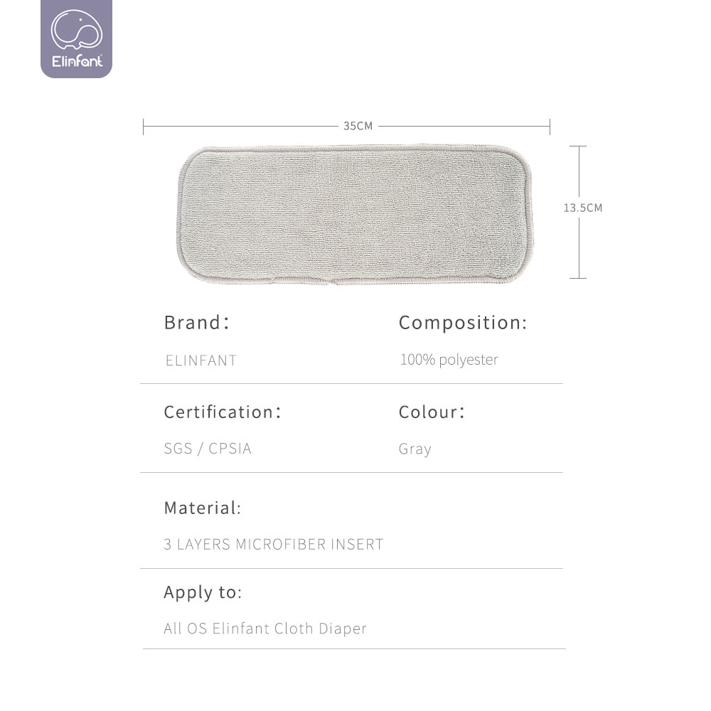 Elinfant 3 layers gray microfi - Pampers Diaper Premium Care 评论和价格