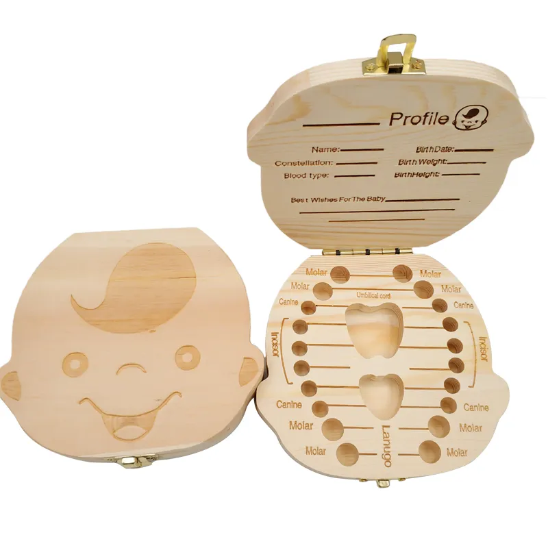 Baby Tooth Box Spanish/Dutch/F - Baby Keepsake Box 评论和价格