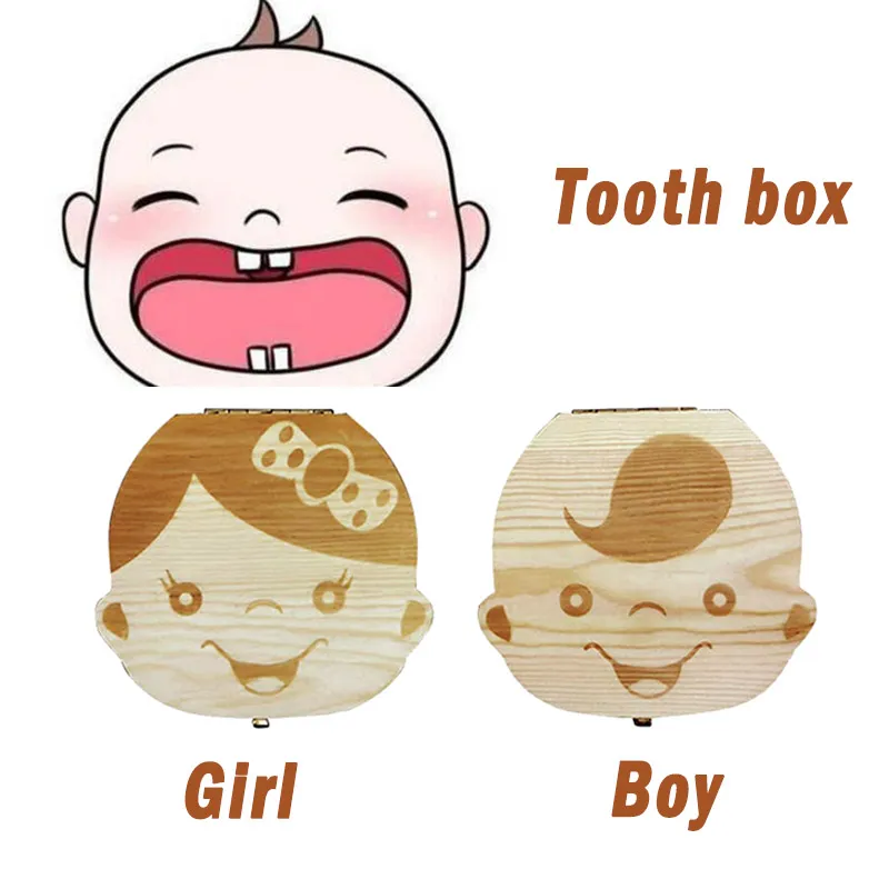 Baby Tooth Box Spanish/Dutch/F - Baby Keepsake Box 评论和价格