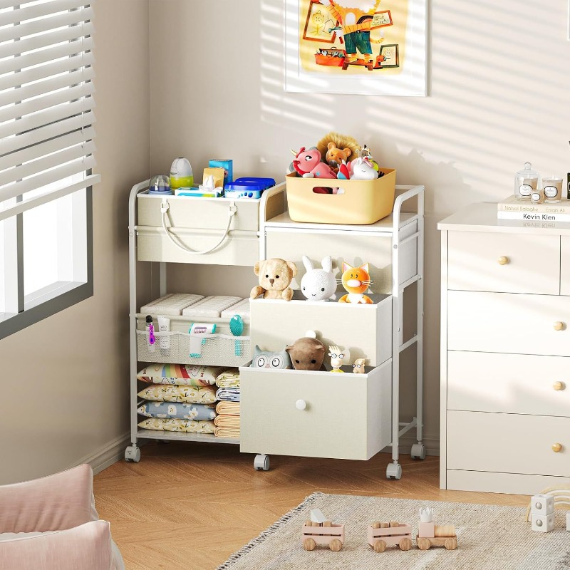 Large Capacity Baby Diaper Org - Baby Nursery Utility Cart 评论和价格