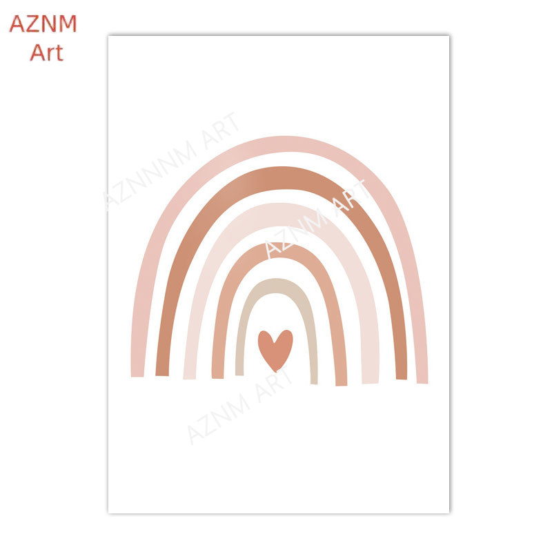 1/3PCS ，Cartoon Heart Rainbow  - Baby Nursery Prints 评论和价格