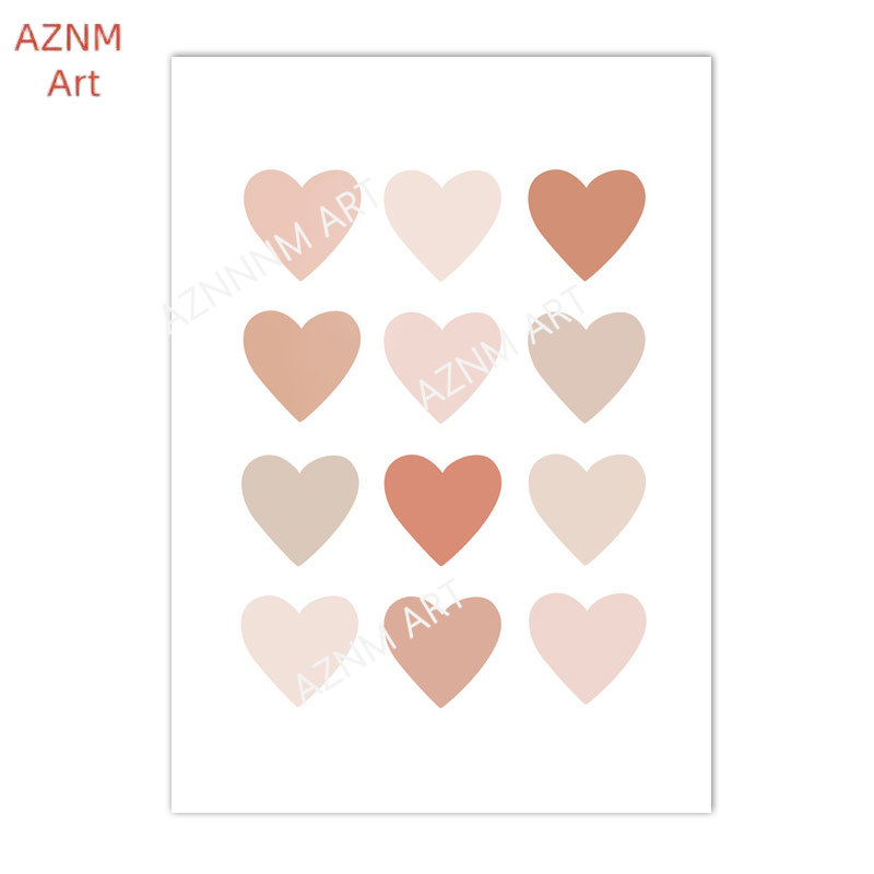 1/3PCS ，Cartoon Heart Rainbow  - Baby Nursery Prints 评论和价格