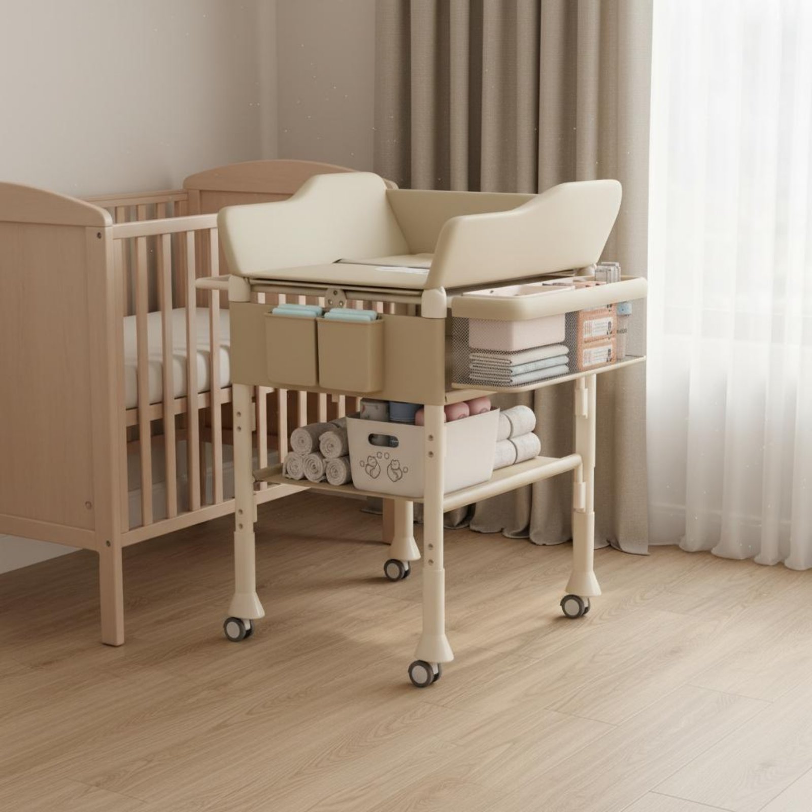 Baby Bath Changing Table Combo - Baby Nursery Unisex 评论和价格