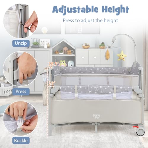 5-in-1 Pack and Play, Portable - Bassinet Bedside Sleeper 评论和价格