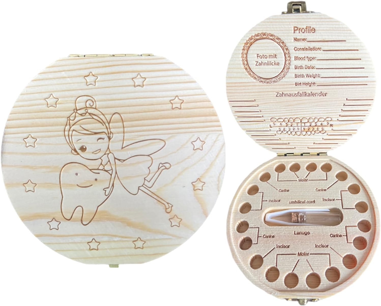 Wooden Milk Tooth Keepsake Box - Baby Keepsake Box 评论和价格