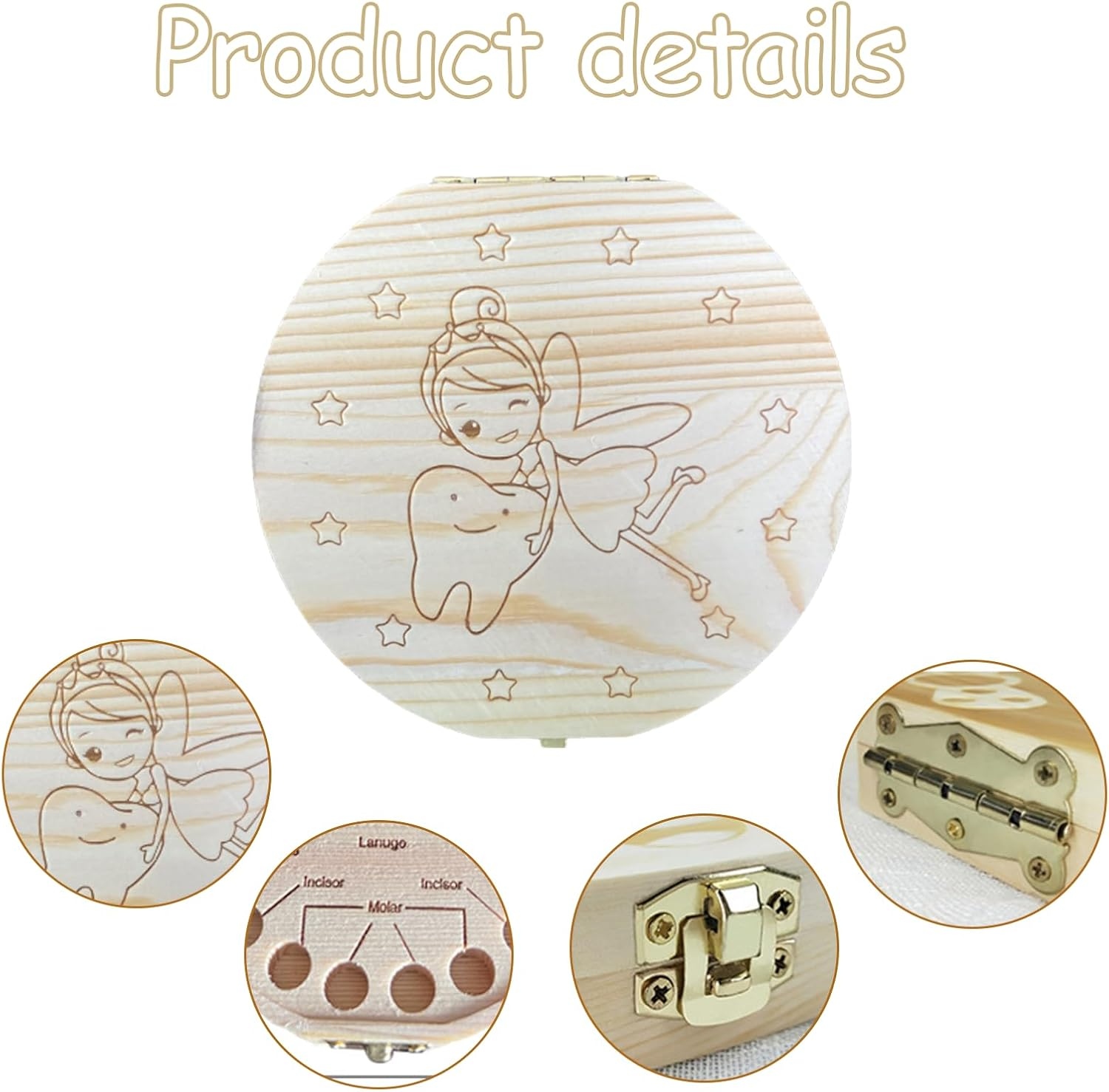 Wooden Milk Tooth Keepsake Box - Baby Keepsake Box 评论和价格