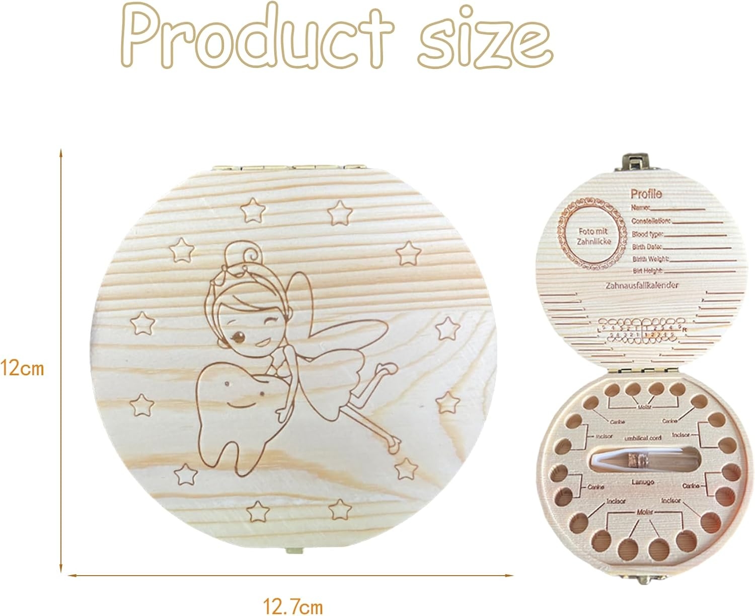 Wooden Milk Tooth Keepsake Box - Baby Keepsake Box 评论和价格