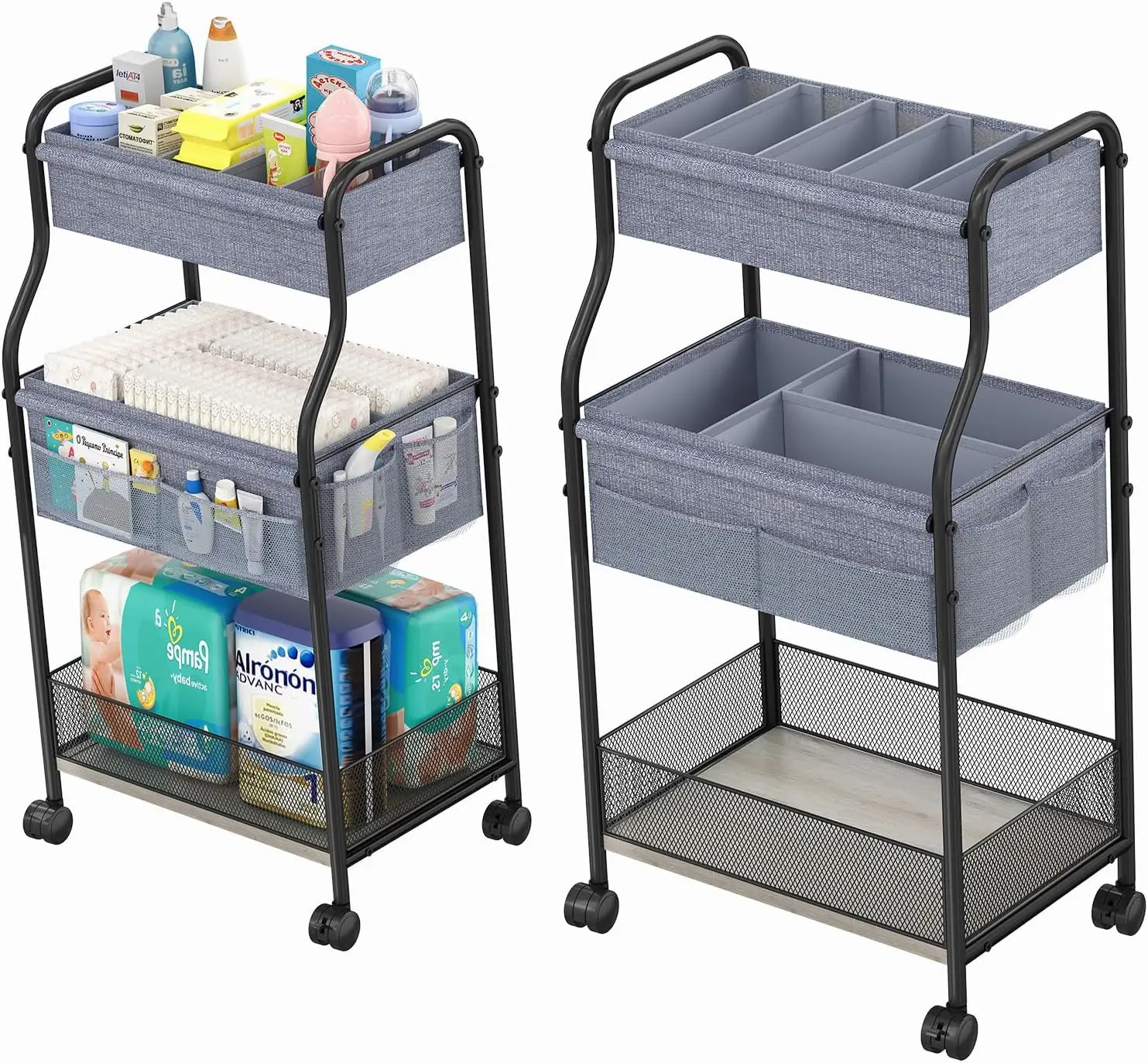 3 Tier Baby Diaper Caddy Organ - Baby Nursery Utility Cart 评论和价格