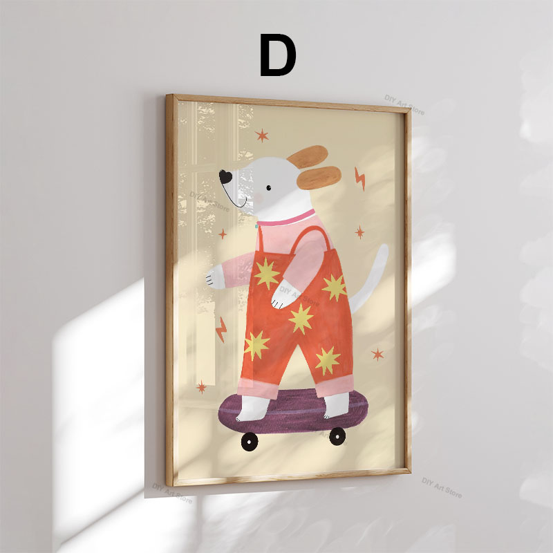Funny Cartoon Animal Nursery W - Baby Nursery Prints 评论和价格