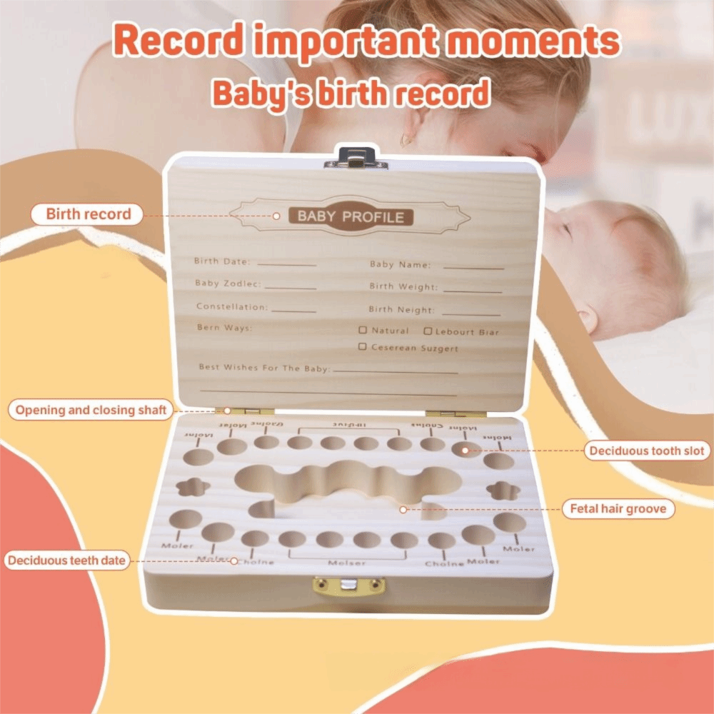 Wooden Baby Teeth Keepsake Box - Baby Keepsake Box 评论和价格