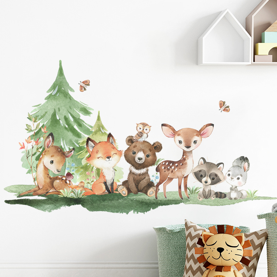 Forest Animals Theme Bear Deer - Baby Nursery Forest Theme 评论和价格