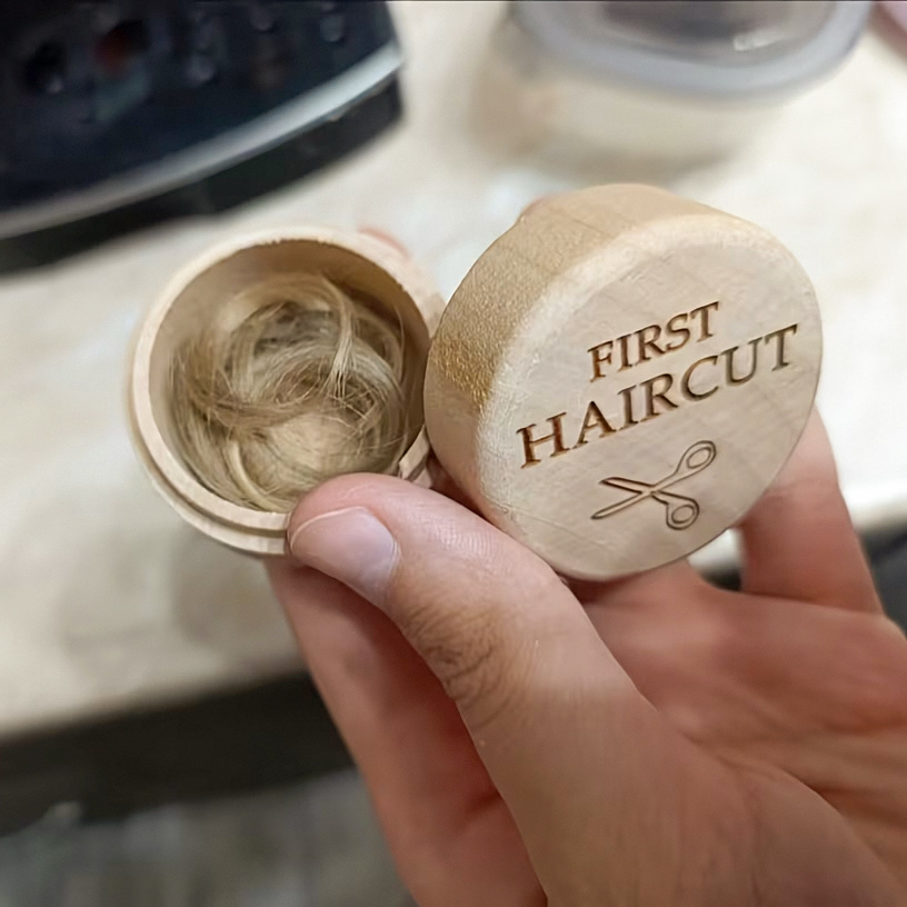 Beech Wood Baby Fetal Hair Kee - Baby Keepsake Box 评论和价格