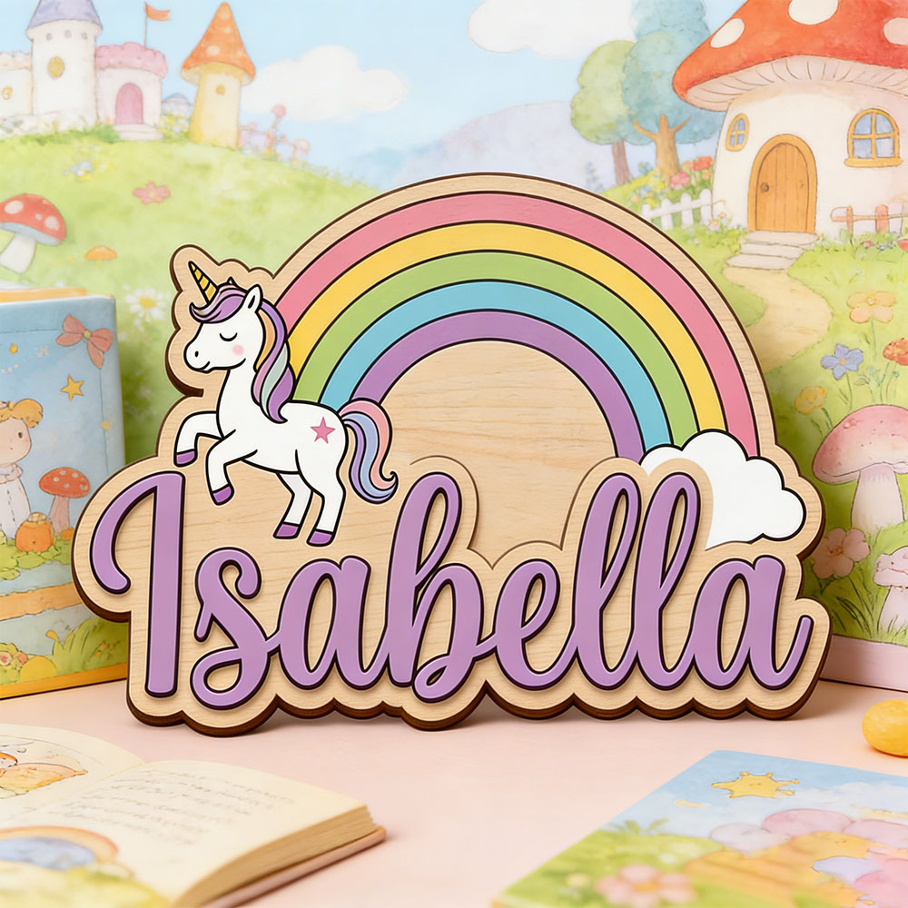 Unicorn & Pastel Rainbow Custo - Baby Nursery 评论和价格