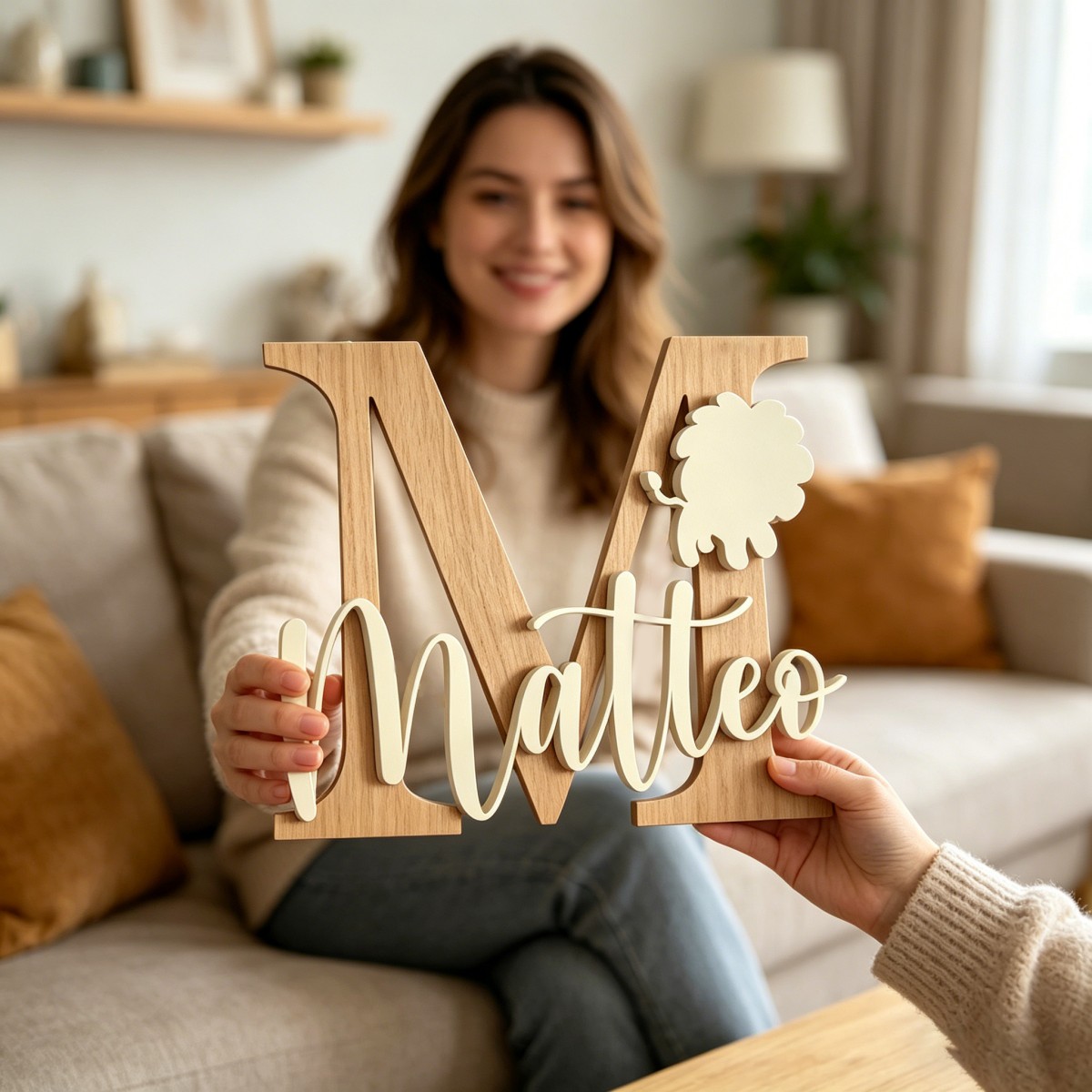 1Pc Custom Lion Name & Initial - Baby Nursery 评论和价格
