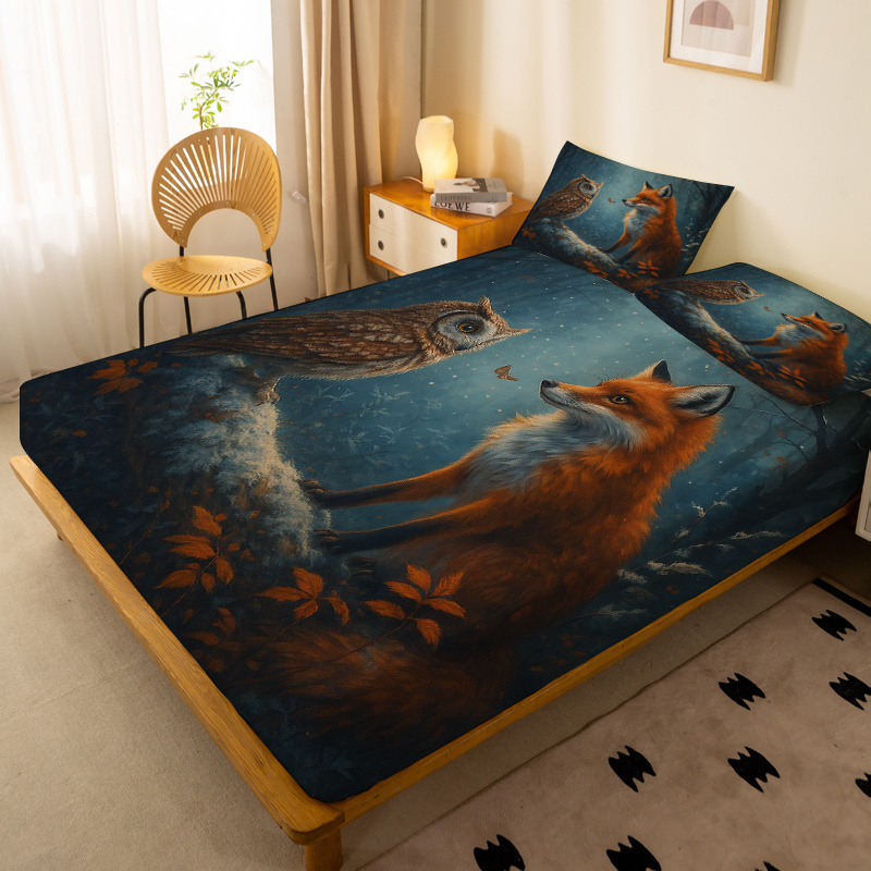 Owl Fox Forest Mattress Protec - Baby Nursery Forest Theme 评论和价格