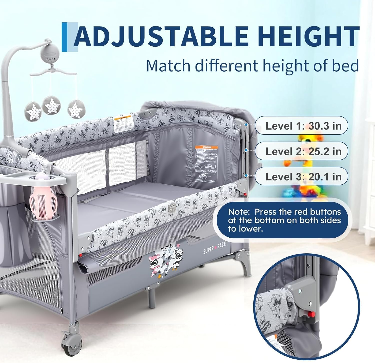new 4 in 1 Baby Toddlers Bassi - Bassinet Bedside Sleeper 评论和价格
