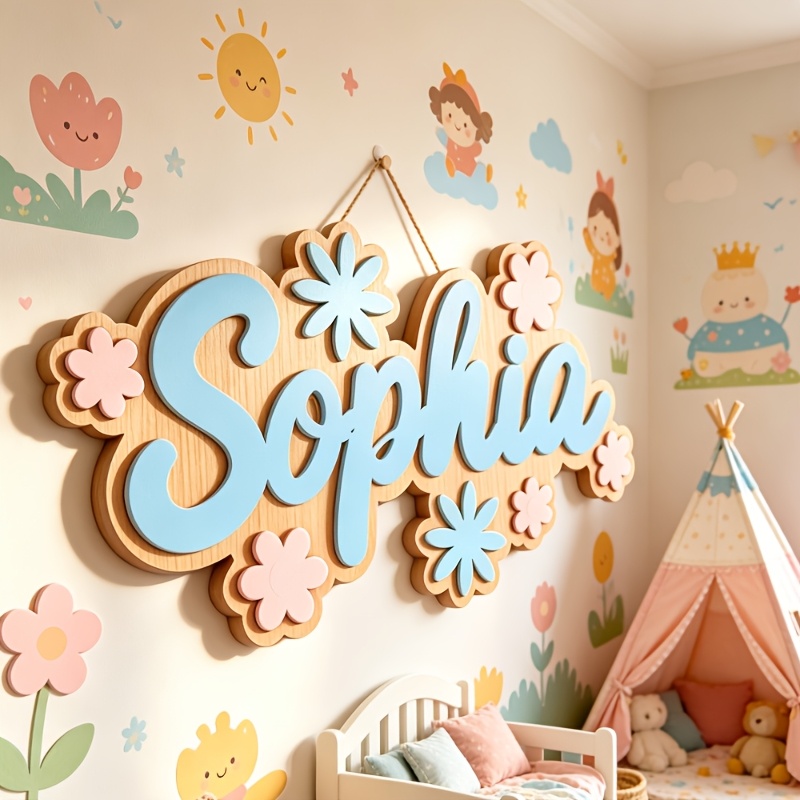 Personalized Floral Themed Nam - Baby Nursery Decor 评论和价格