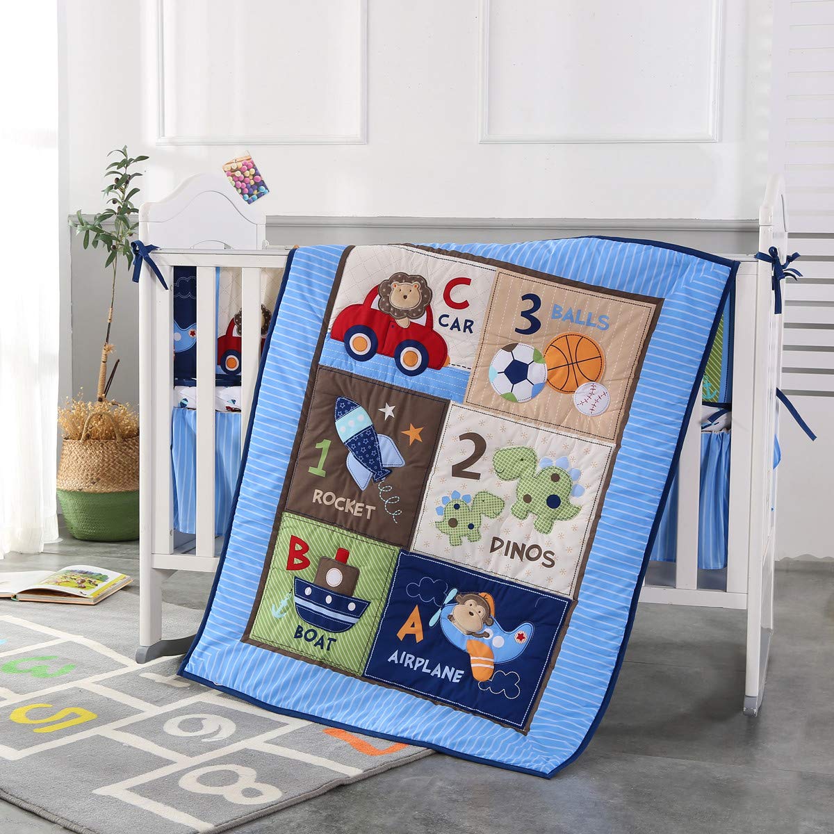 7Piece Crib Bedding Set Infant - Baby Nursery Kit 评论和价格