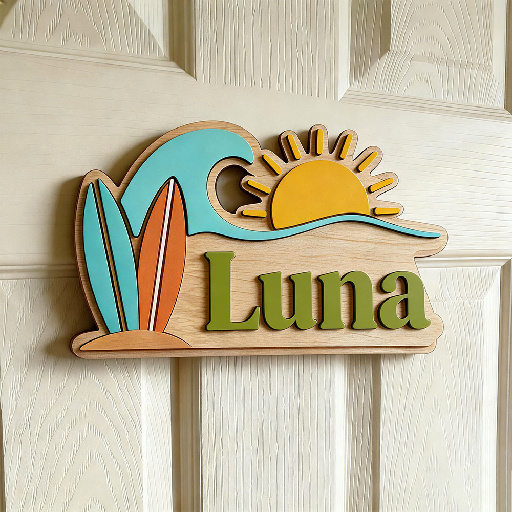 Custom Beach Wave Surfboard Su - Baby Nursery 评论和价格