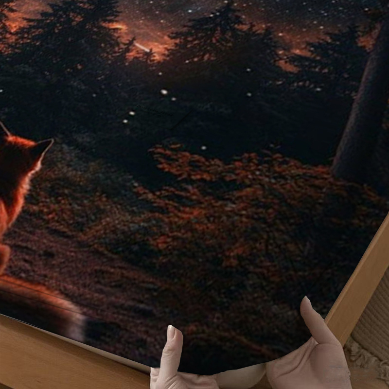 Forest Fox Gazing at the Stars - Baby Nursery Forest Theme 评论和价格