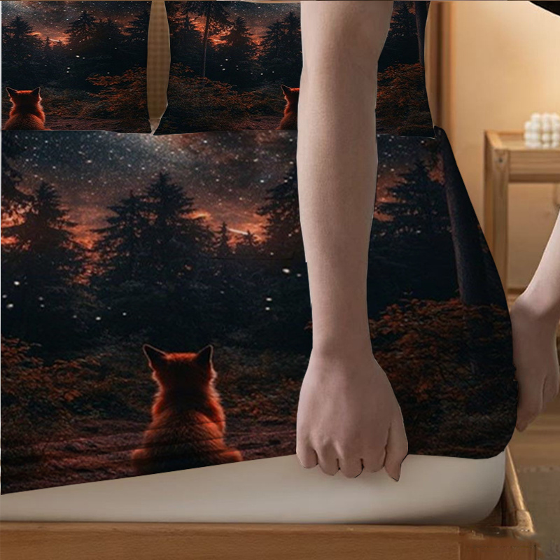 Forest Fox Gazing at the Stars - Baby Nursery Forest Theme 评论和价格