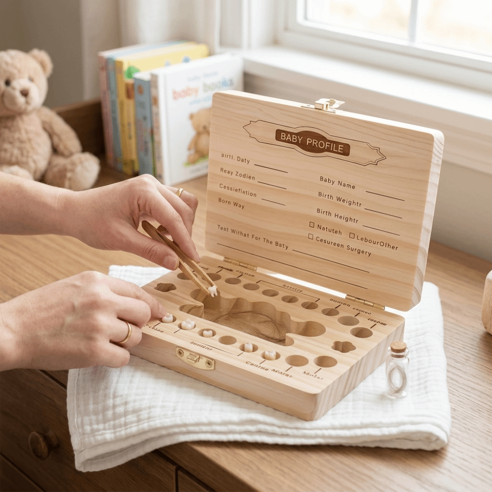 Wooden Baby Teeth Keepsake Box - Baby Keepsake Box 评论和价格