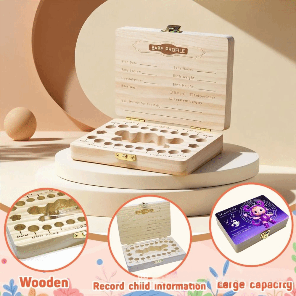 Wooden Baby Teeth Keepsake Box - Baby Keepsake Box 评论和价格